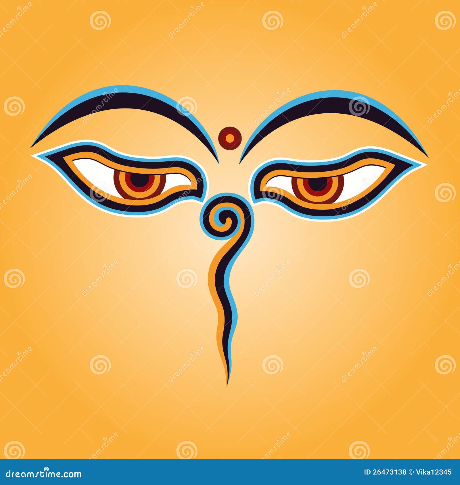 Buddha eyes stock vector. Illustration of gold, tibetan 26473138
