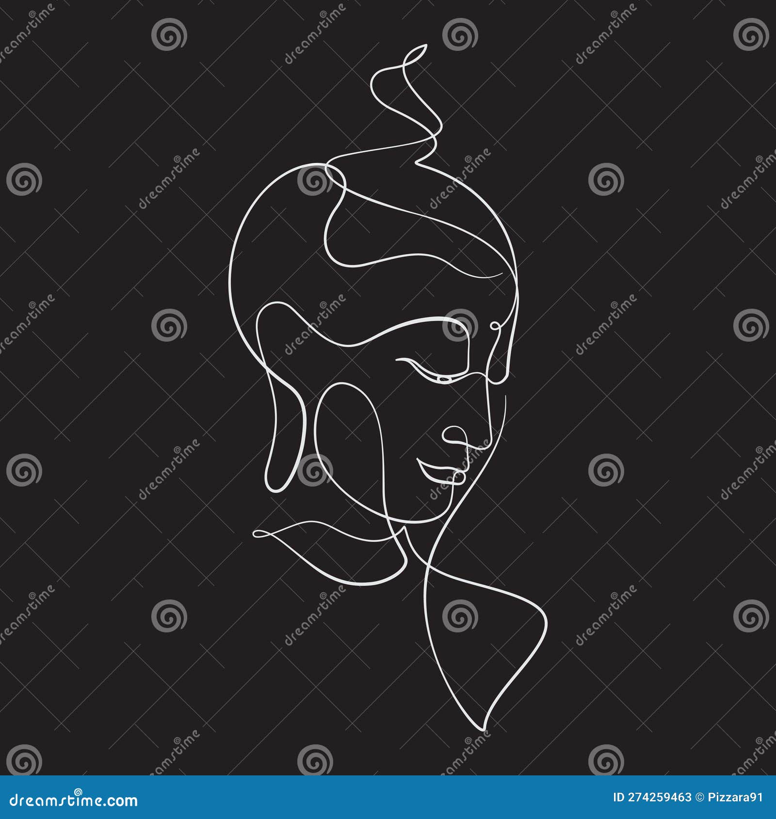 Sketch with buddha drawing Royalty Free Vector Image