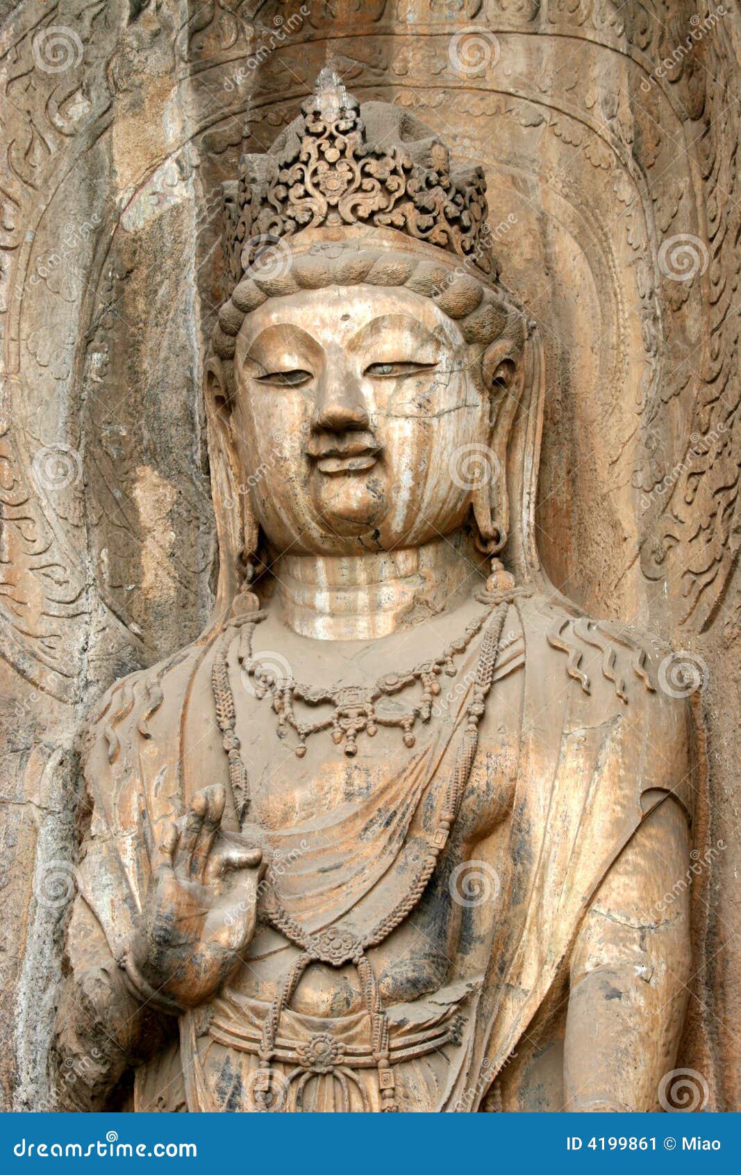 Buddha Figure In Lotus Flower RoyaltyFree Stock Photography