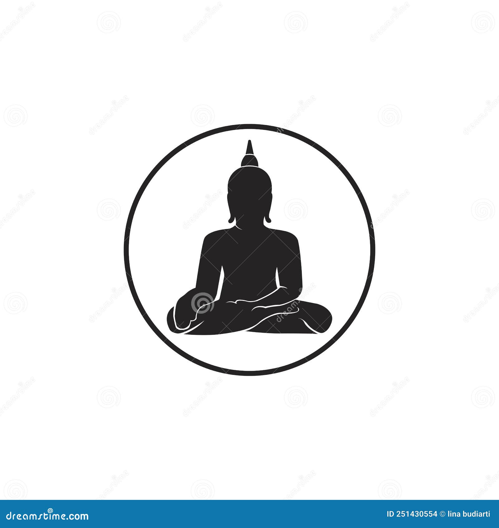 Buddha icon stock vector. Illustration of relaxation 251430554