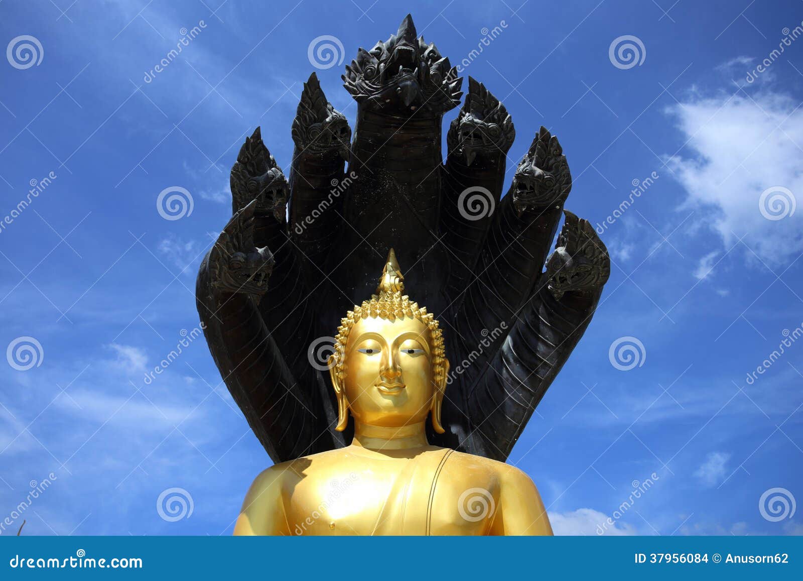 Buddha image protected by the seven-headed naga.