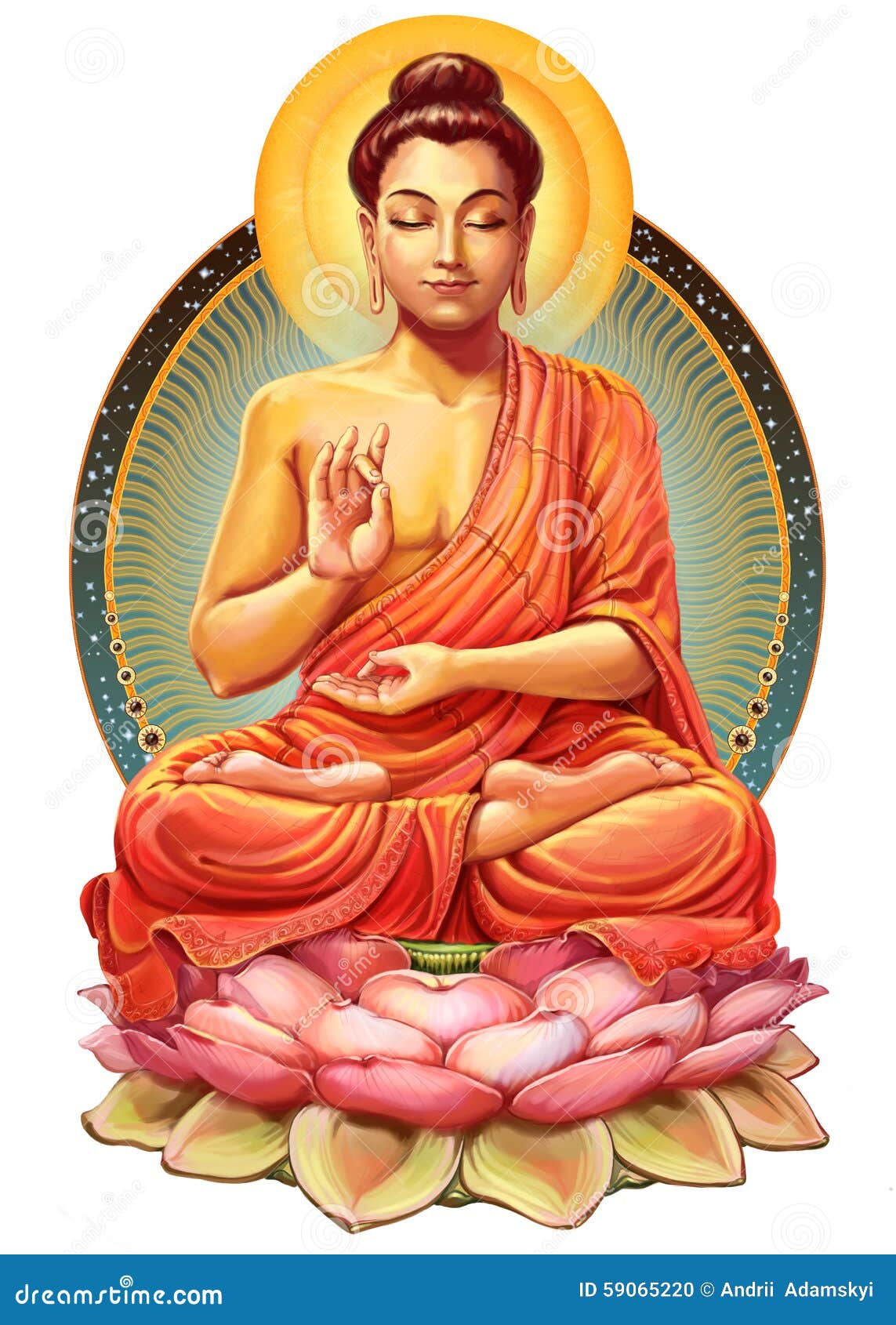Gautama Buddha Portrait Greeting Card by Asp Arts
