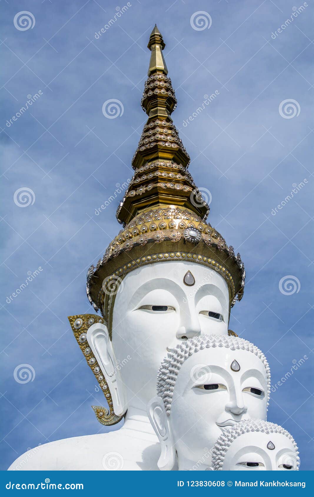 flowers and leaves buddha blue sky, white backgroundare beautiful.