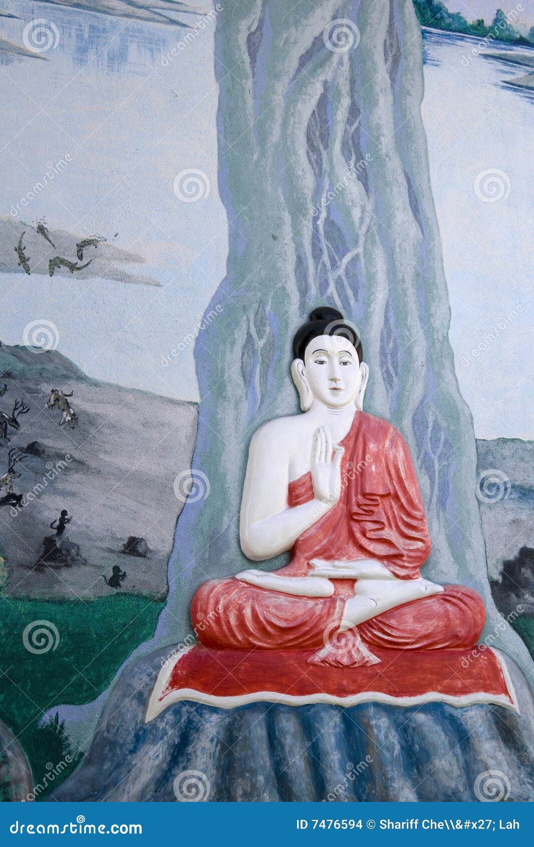 Buddha Wall Sculpture stock photo. Image of culture, 7476594