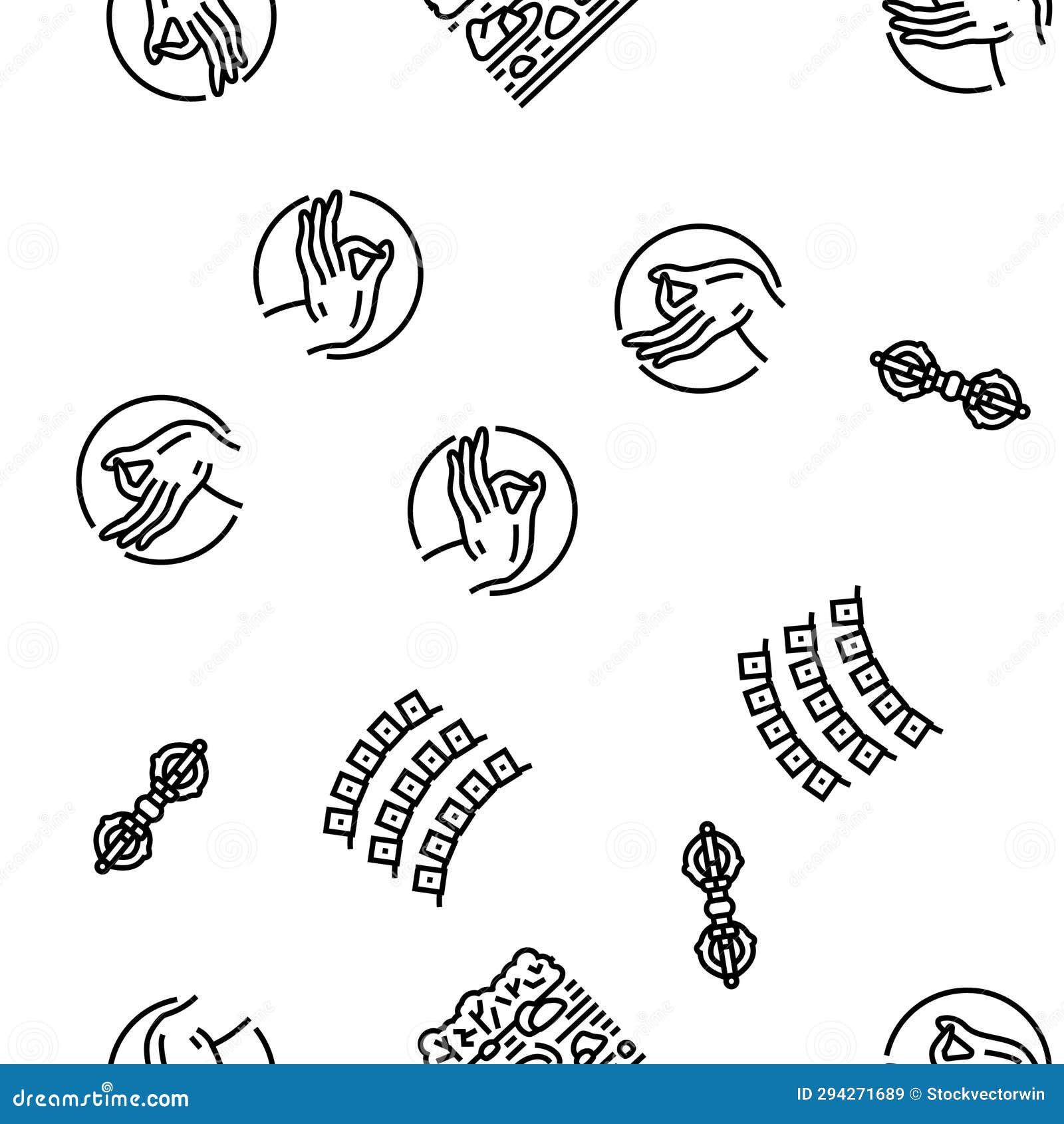 buddhism buddha lotus meditation  seamless pattern
