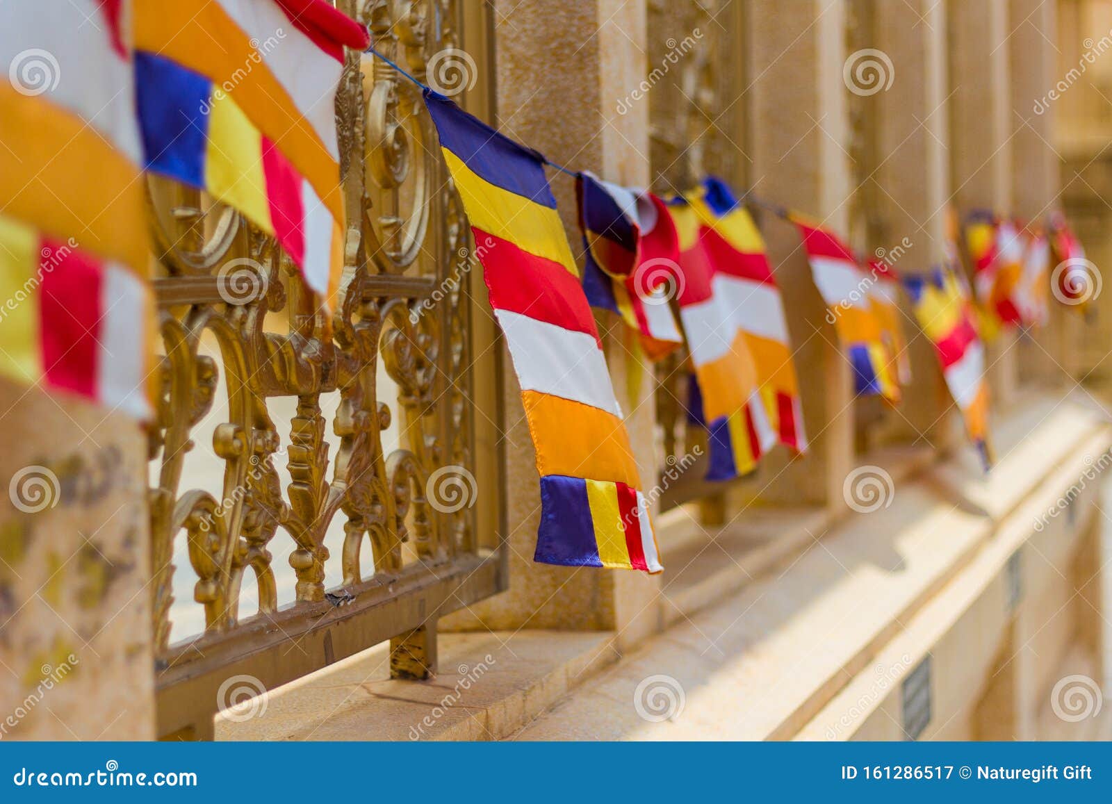 Buddhist Flag is Commonly Used Internationally is Called. Bunting Began  Stock Image - Image of blue, religious: 161286517