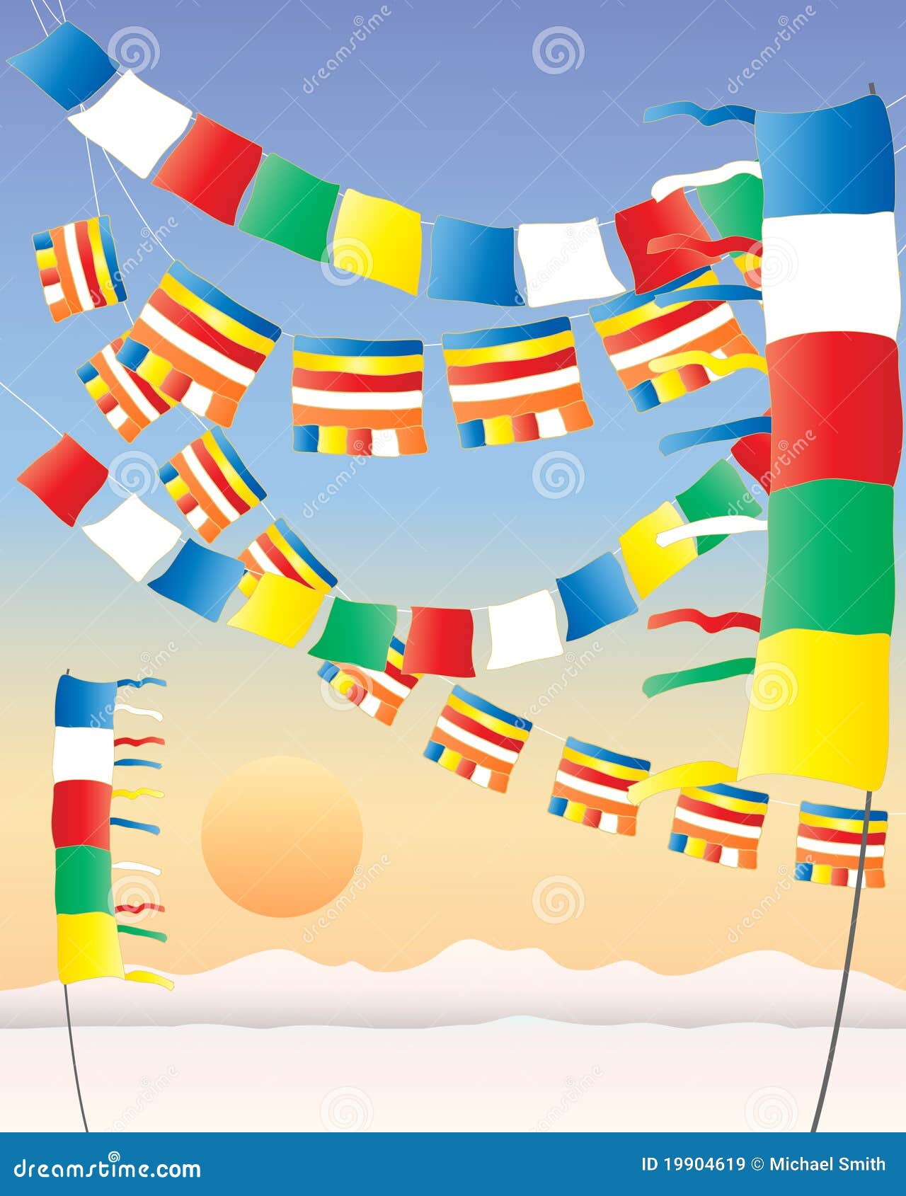 Buddhist prayer flags stock vector. Illustration of gift 19904619