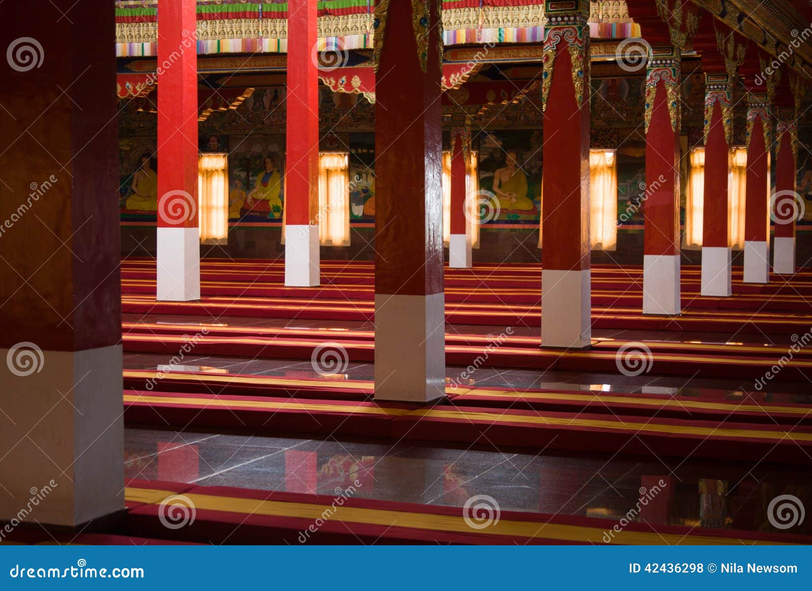 Buddhist Prayer Hall. stock photo. Image of pray, bhutan 42436298