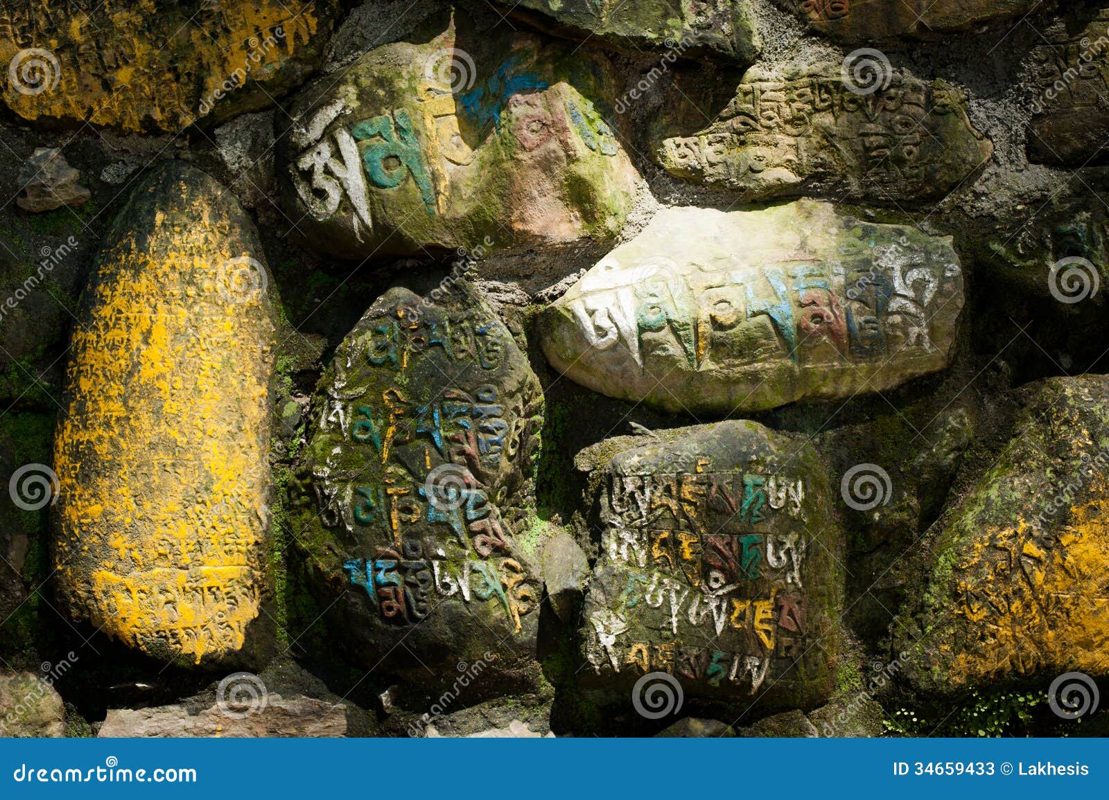 Buddhist Prayer Stones with Mantra Stock Image Image of nepal, india