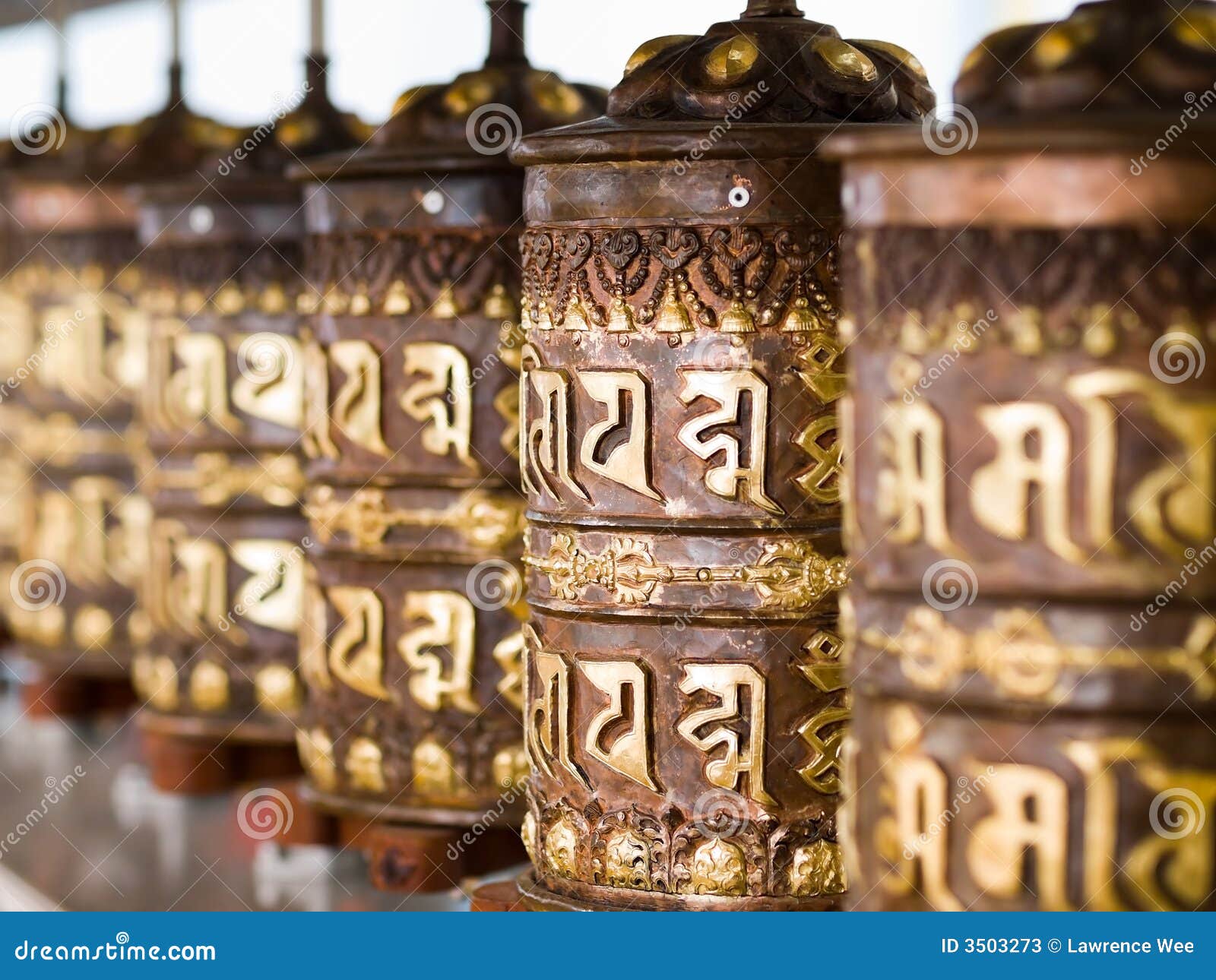 Buddhist Prayer Wheels stock image. Image of intricate 3503273
