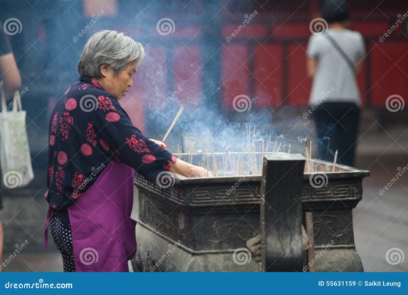 Buddhist Prayers Burning Incense Editorial Stock Image Image of burn