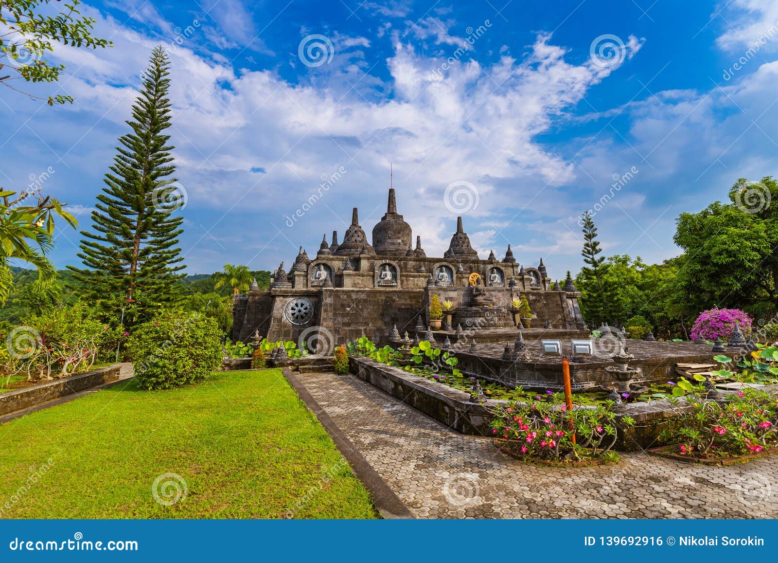 Buddhist Temple  Of Banjar  Island Bali Indonesia Stock 