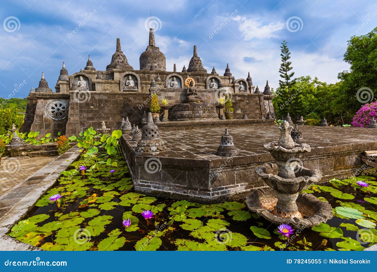 Buddhist Temple Of Banjar  Island Bali Indonesia Stock 