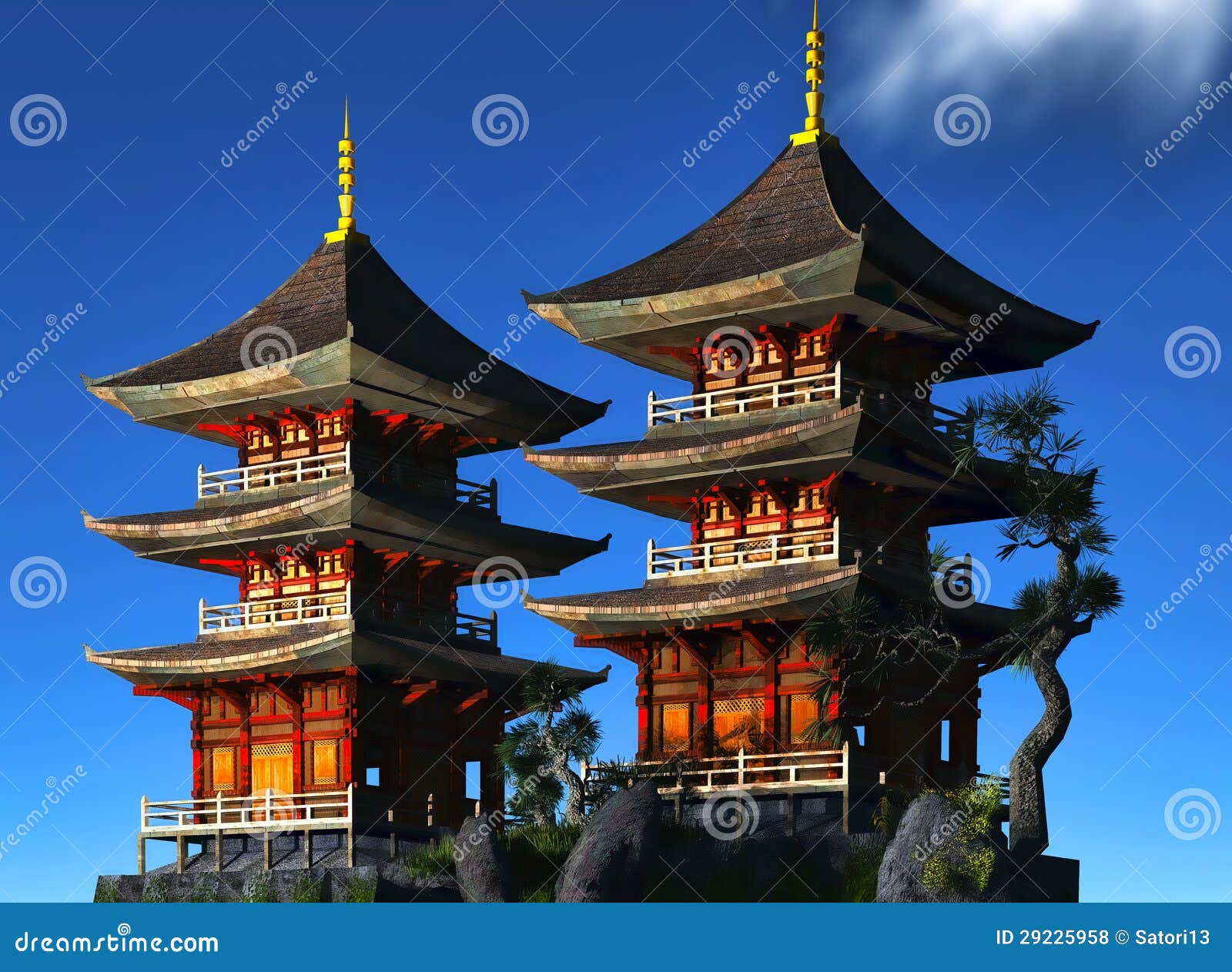 Buddhist Temple in Mountains Stock Photo Image of antique, asia 29225958