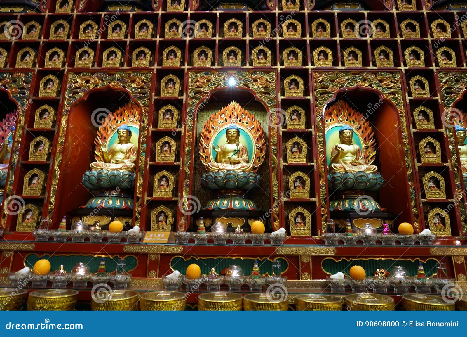 Buddhist temple statues stock photo. Image of architecture 90608000