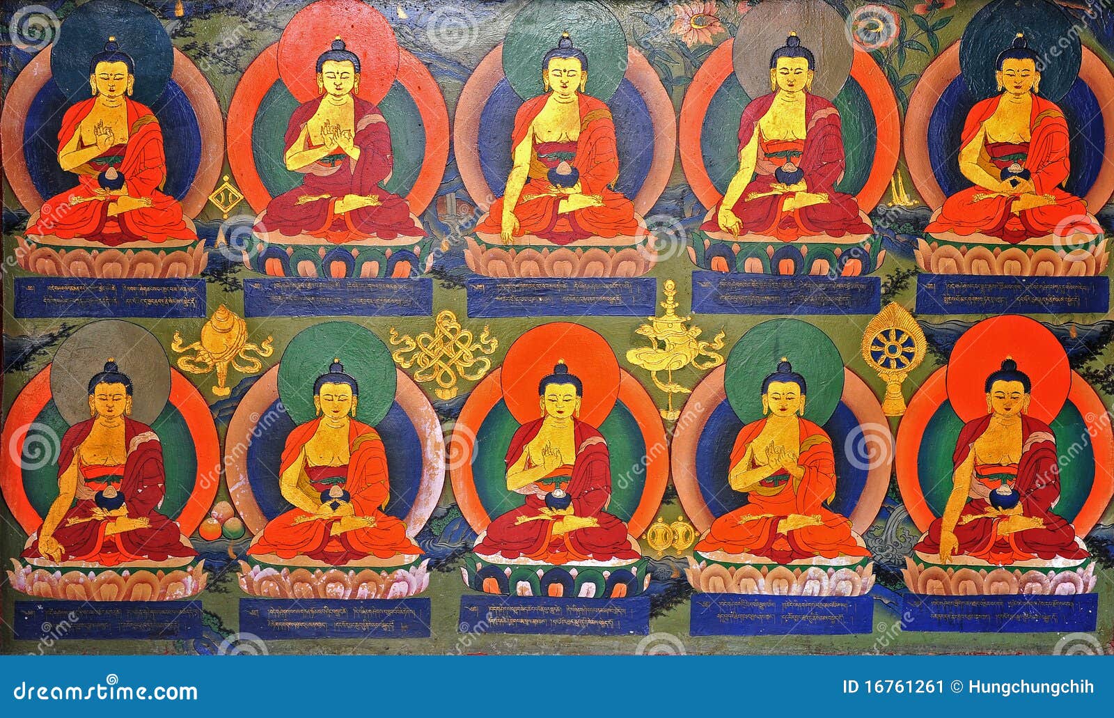 Buddhist Wall Painting in Monastery Stock Image Image of wall, lhasa