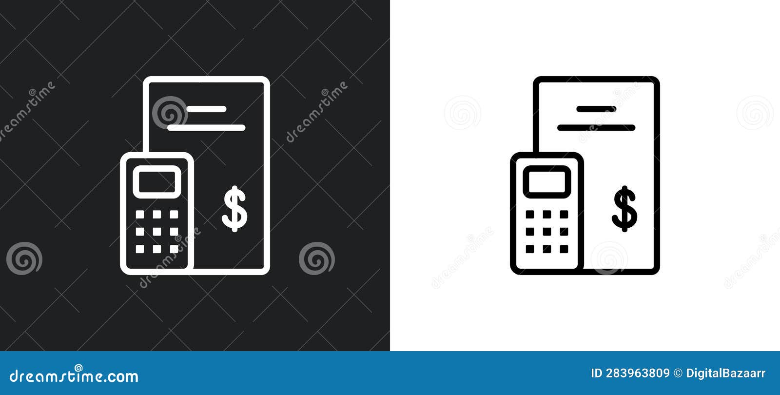 budget accounting outline icon in white and black colors. budget accounting flat  icon from economyandfinance collection for