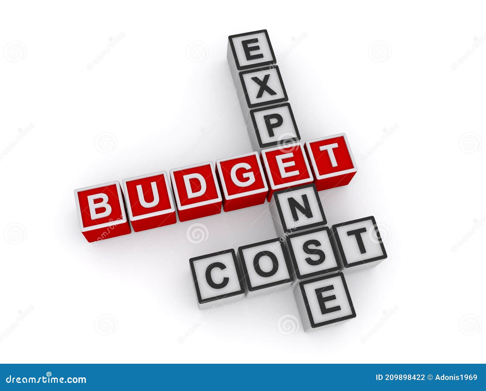 budget expense cost word blocks