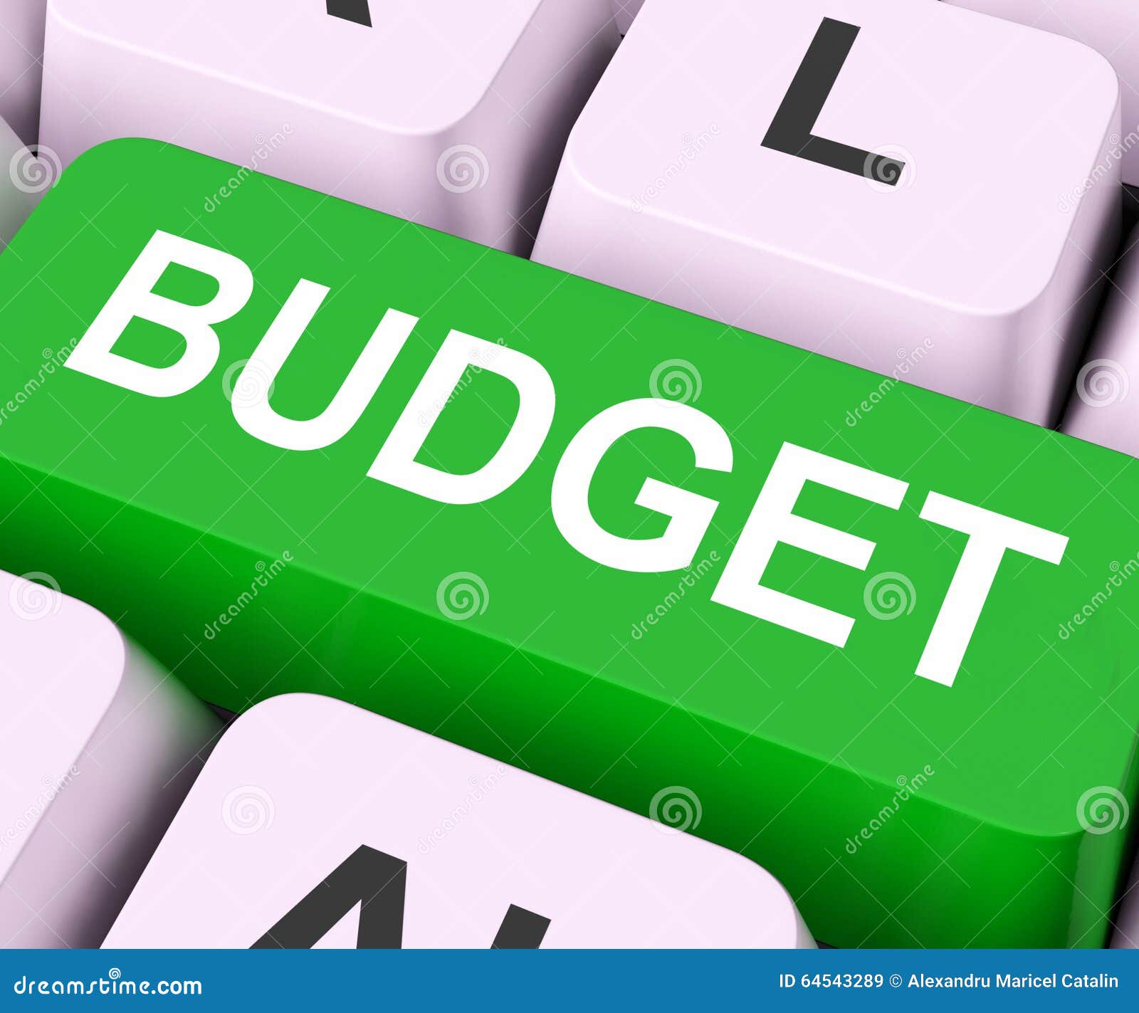 Budget Key Means Allowance or Spending Plan Stock Image Image of