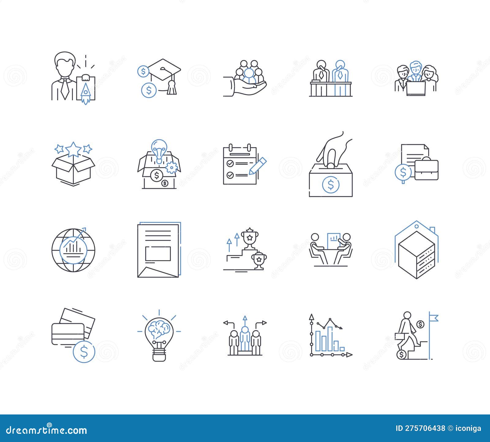 budget surpluses line icons collection. excess, abundance, overflow, profit, riches, surfeit, reserves  and linear