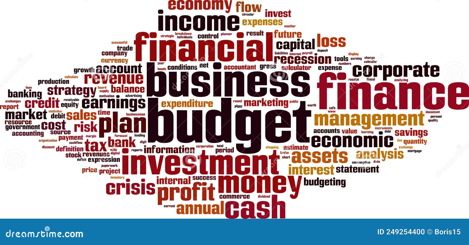 Budget word cloud stock vector. Illustration of budget 249254400