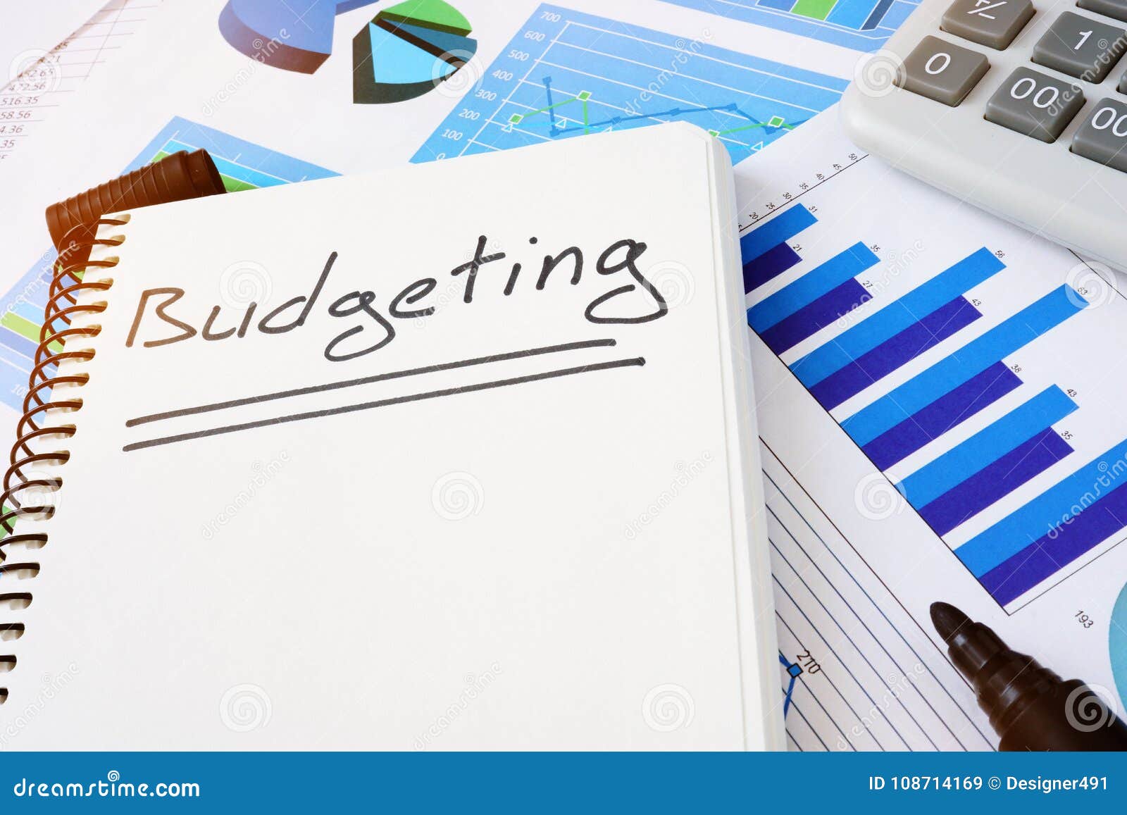 budgeting written in notepad. budget concept.
