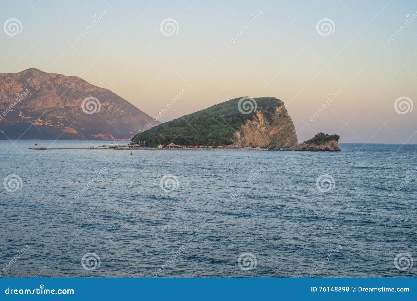 budva. warm sea. sant-nicolos island.