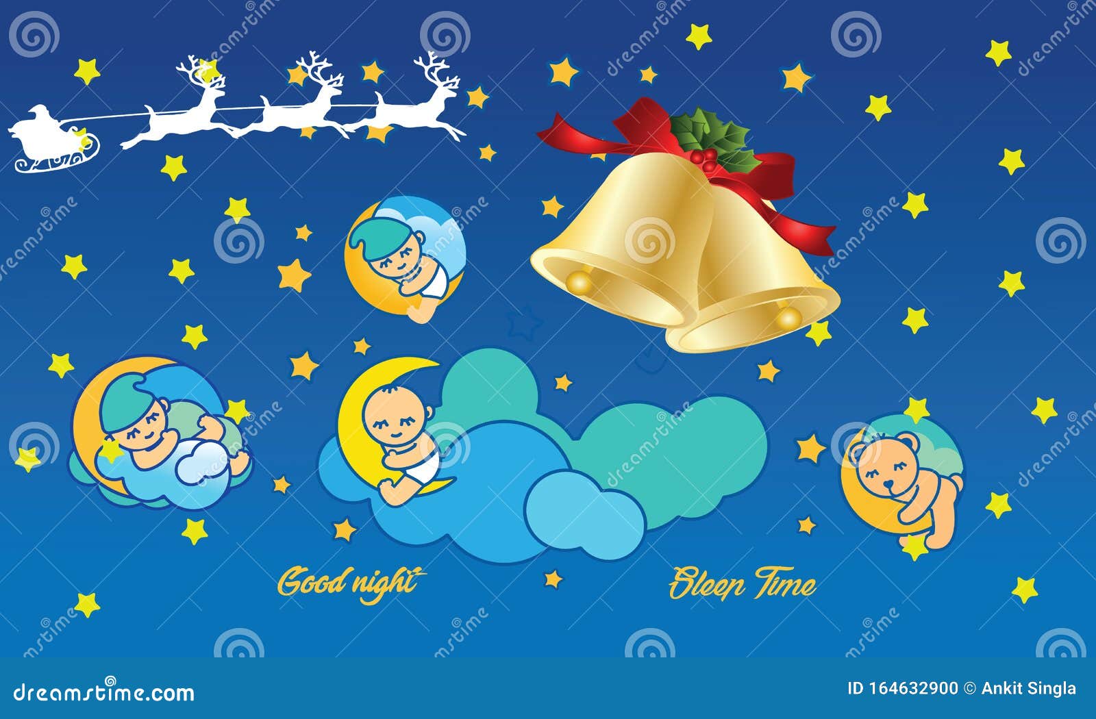 Buenas Noches Navidad Para Los Niños Stock de ilustración - Ilustración de  noche, minnie: 164632900