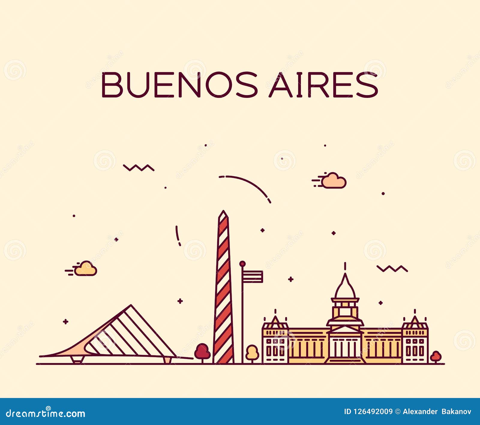 buenos aires skyline, argentina  linear city