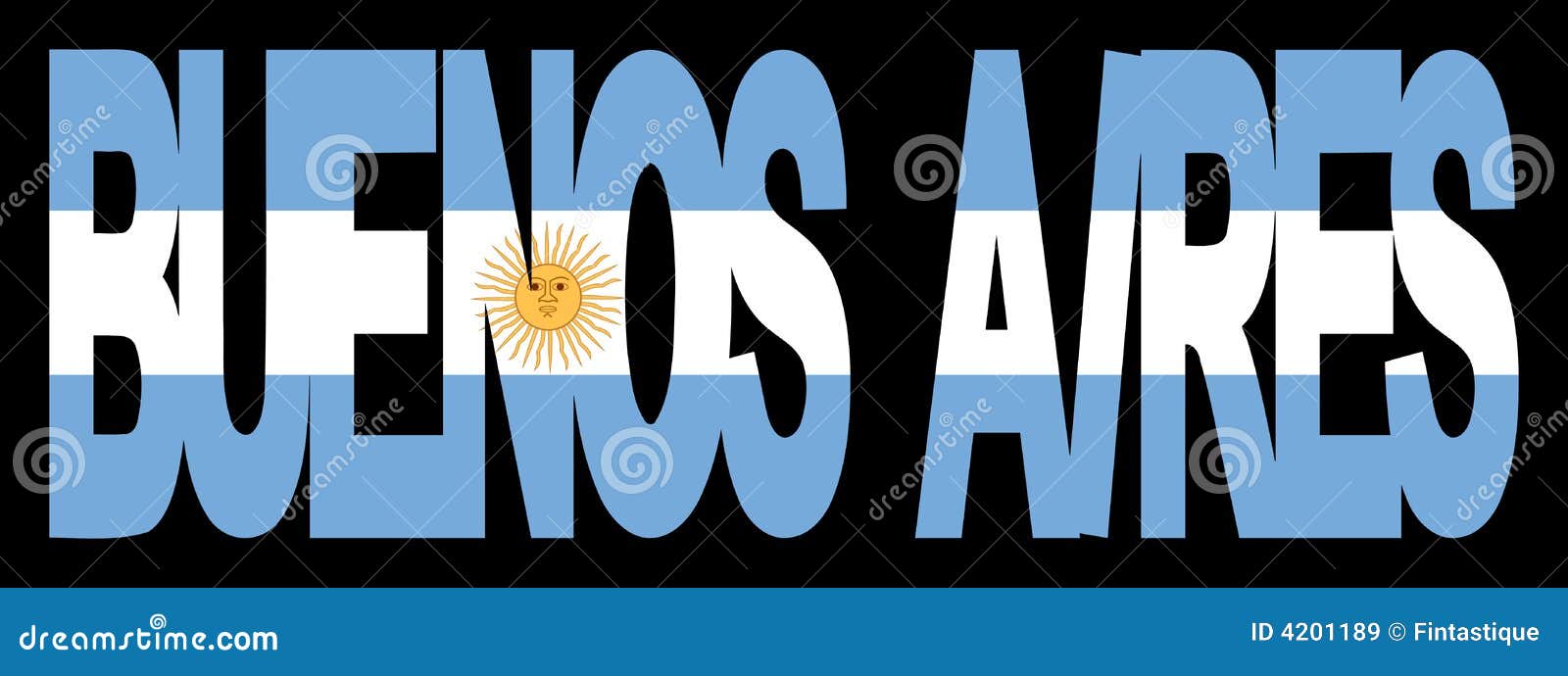 Buenos Aires Text with Flag Stock Vector - Illustration of silhouette