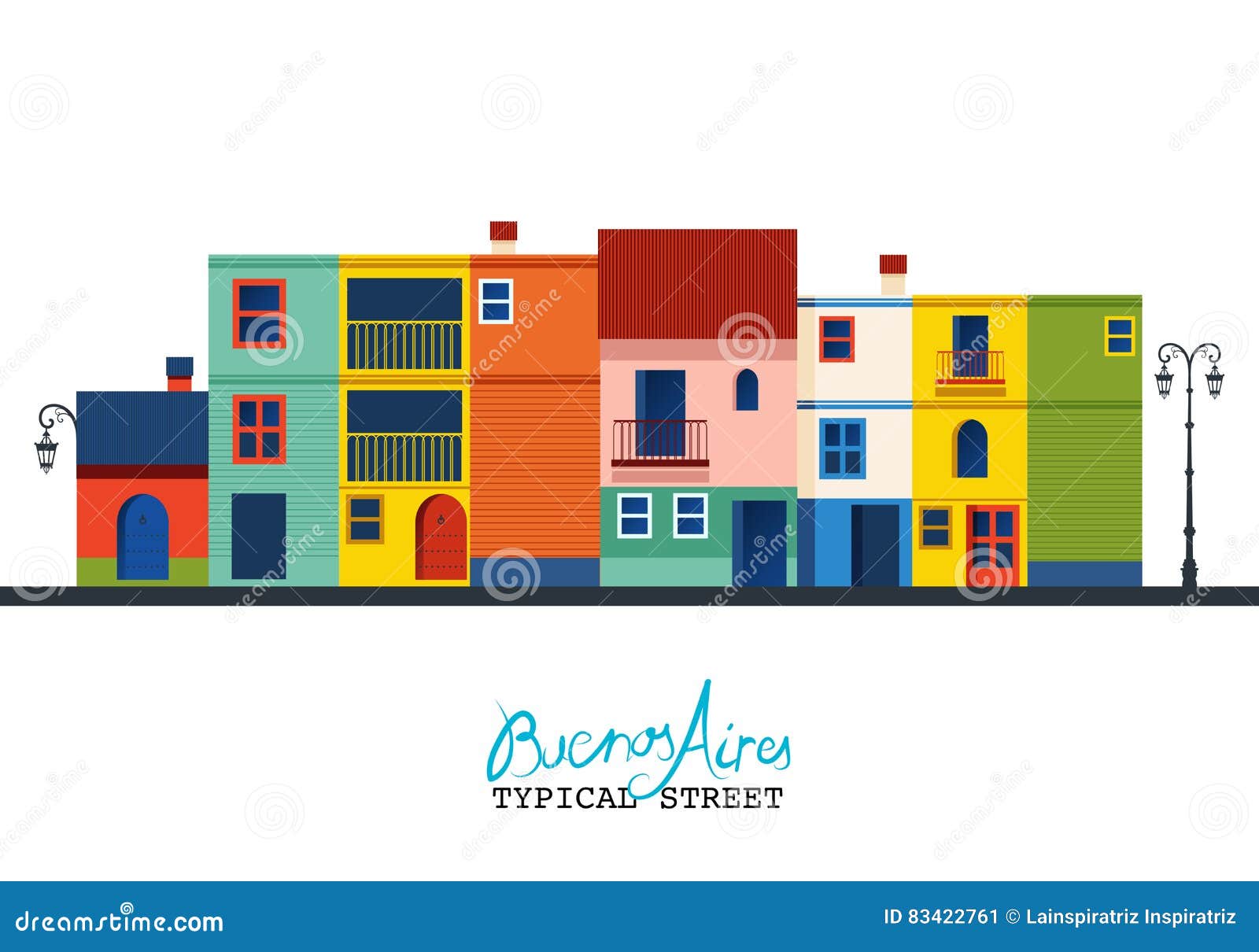 buenos aires. typical houses of `la boca` neighborhood.