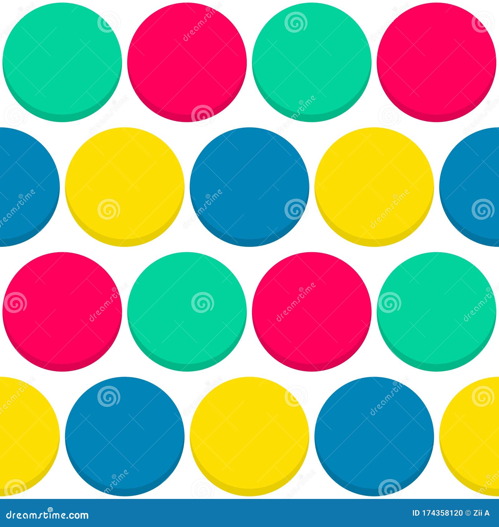 simple flat cheerful colors button seamless pattern | bufa series