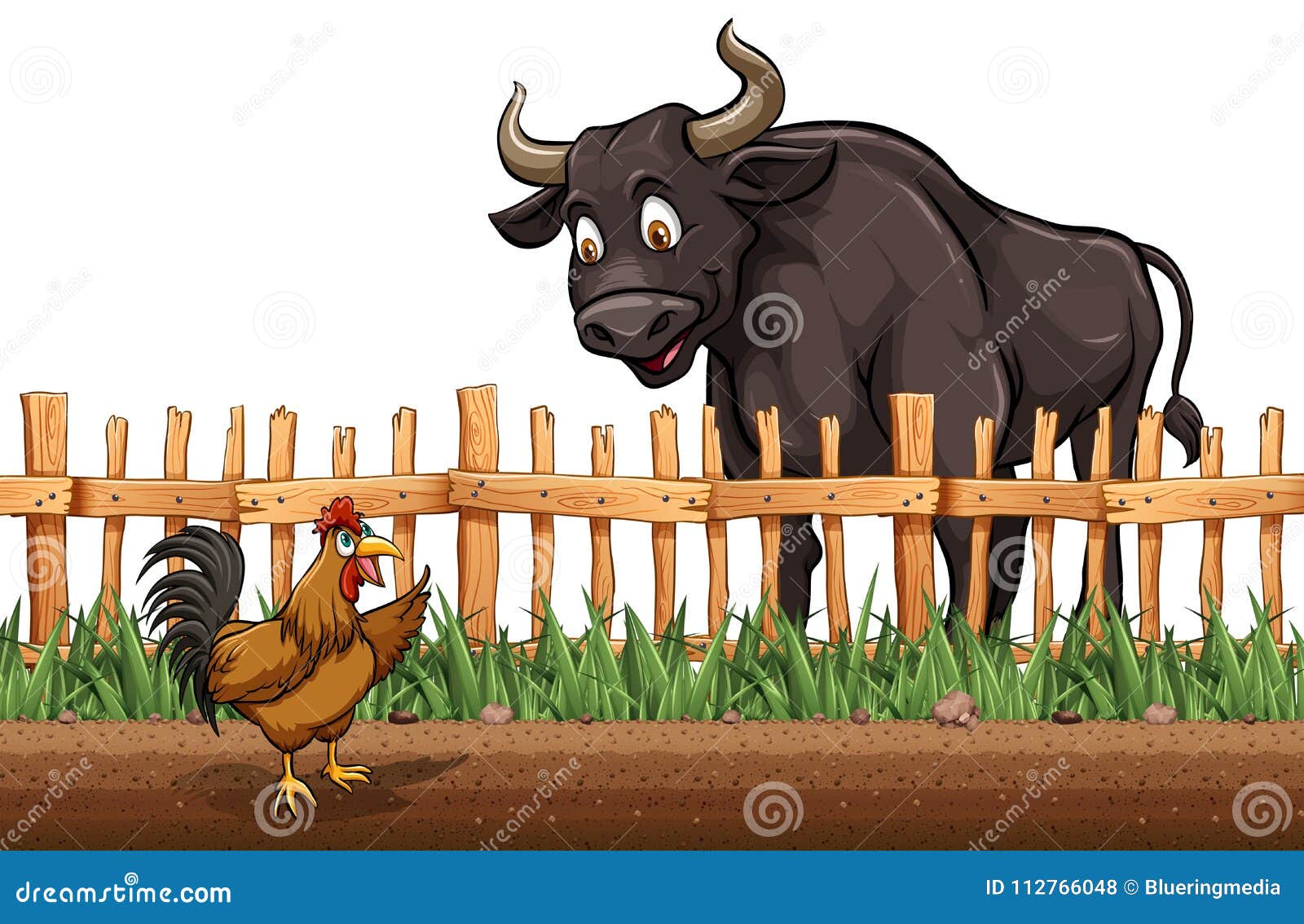 Buffalo and on the Farm Stock Vector - Illustration of scenery, farm: 112766048