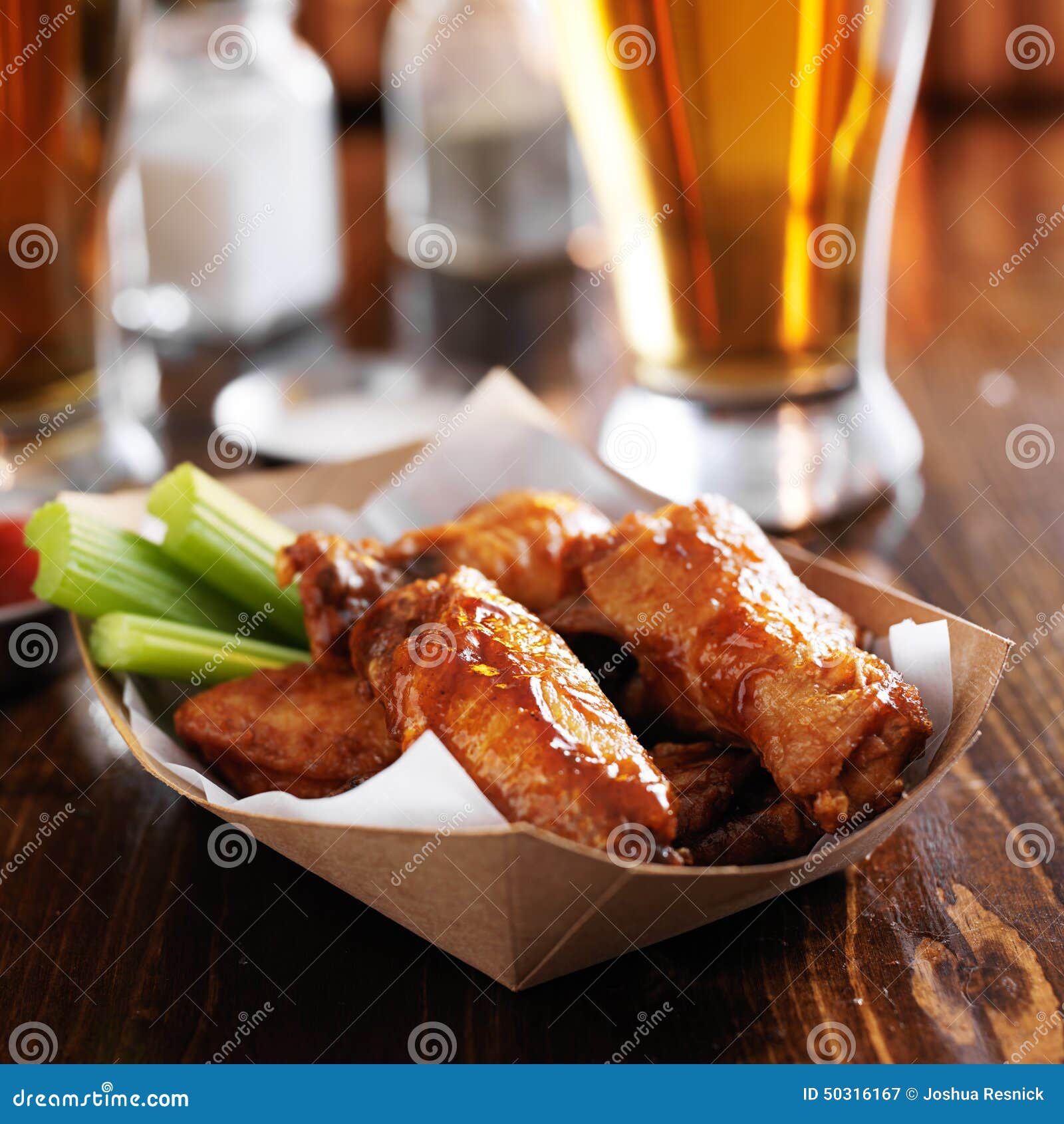 Buffalo Chicken Wings in Basket Stock Image Image of celery, fast