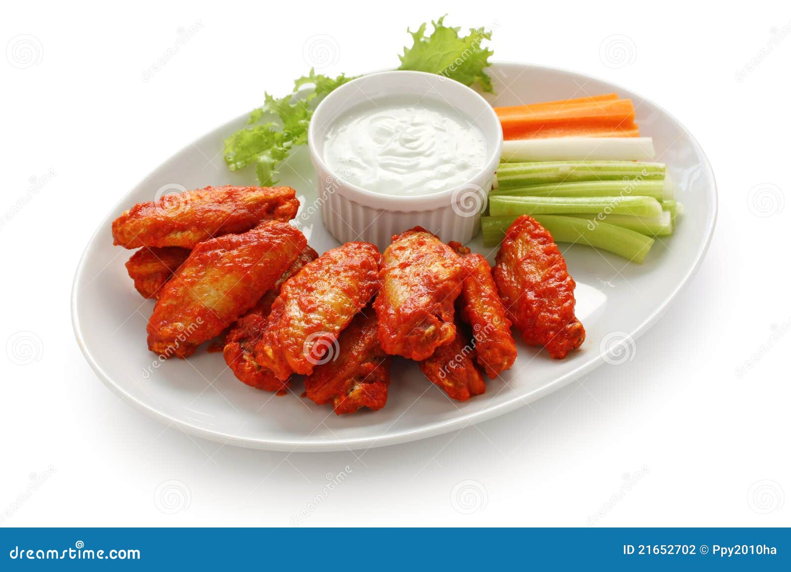 Buffalo Chicken Wings With Blue Cheese Dip Stock Photography Image