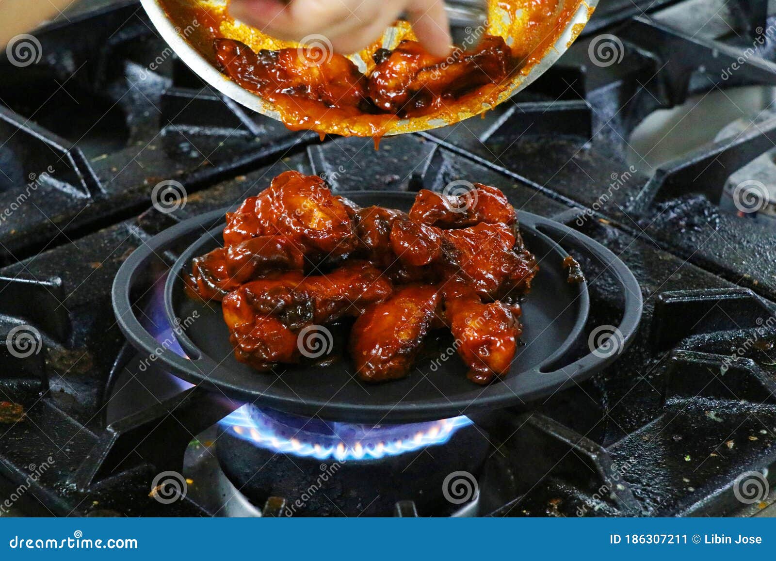 Buffalo Chicken Wings on a Cooking Pan Stock Image Image of finger