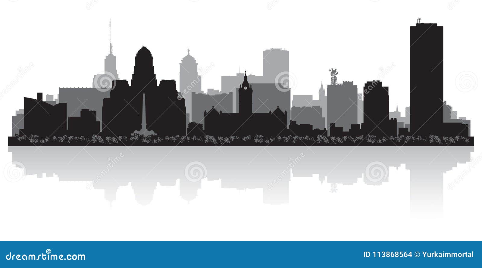 buffalo new york city skyline silhouette