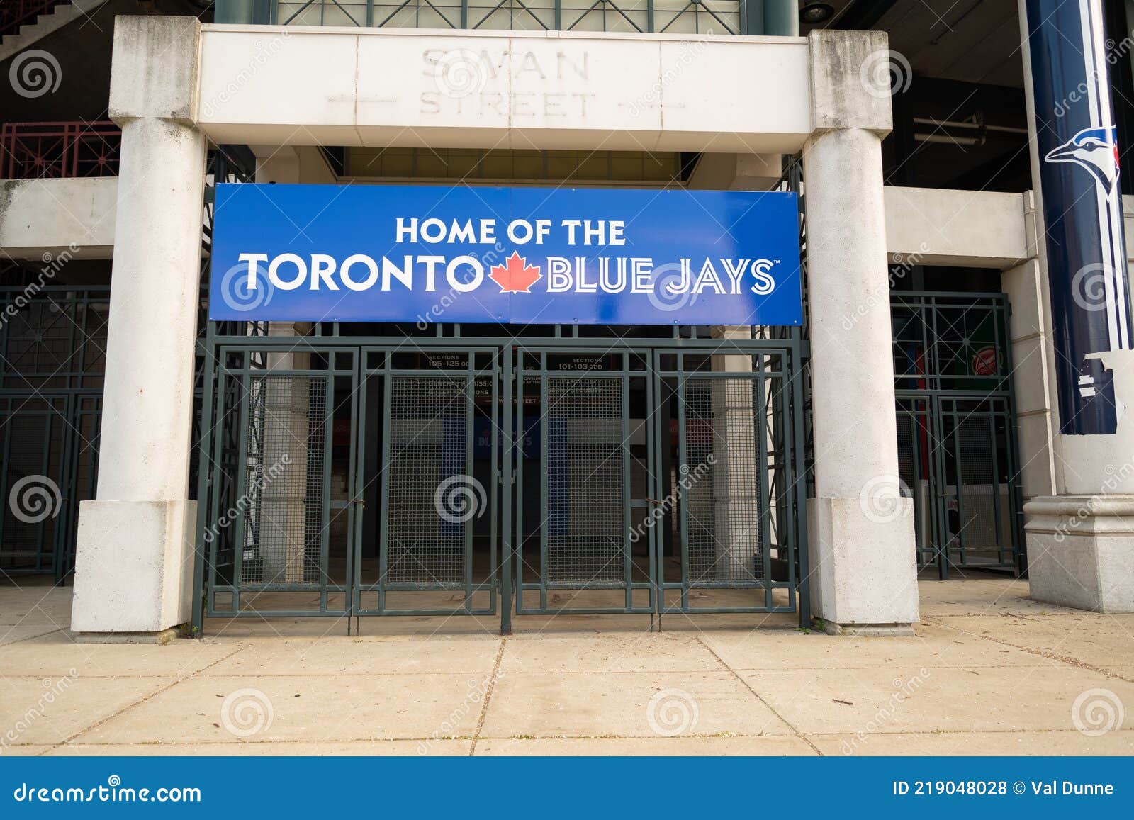 Toronto Blue Jays Sign At Front Entrance Of Sahlen Field In Buffalo Ny