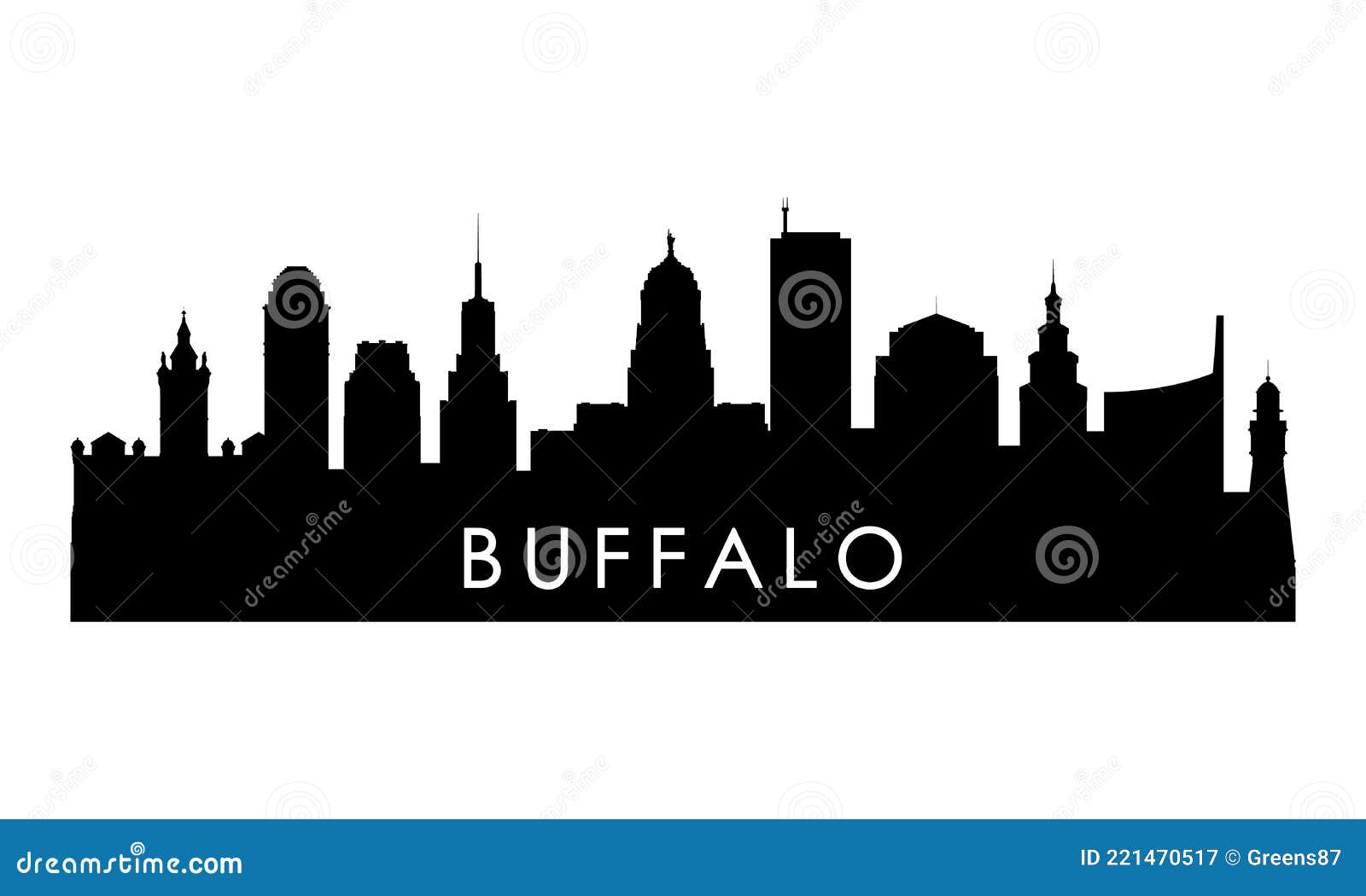 Buffalo Skyline Silhouette. 