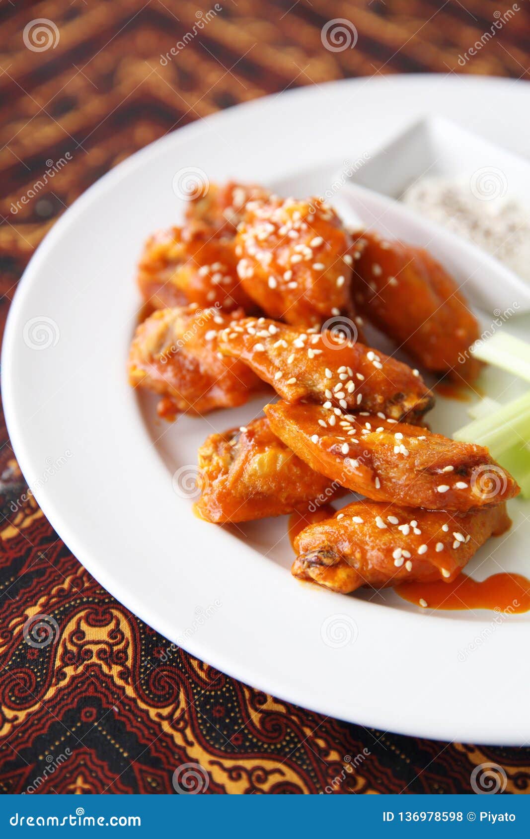 Buffalo Wings Fried Chicken with Spicy Sauce Stock Photo Image of