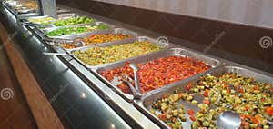 Selection Of Vegetable Food At A Buffet Stock Photo Image Of 