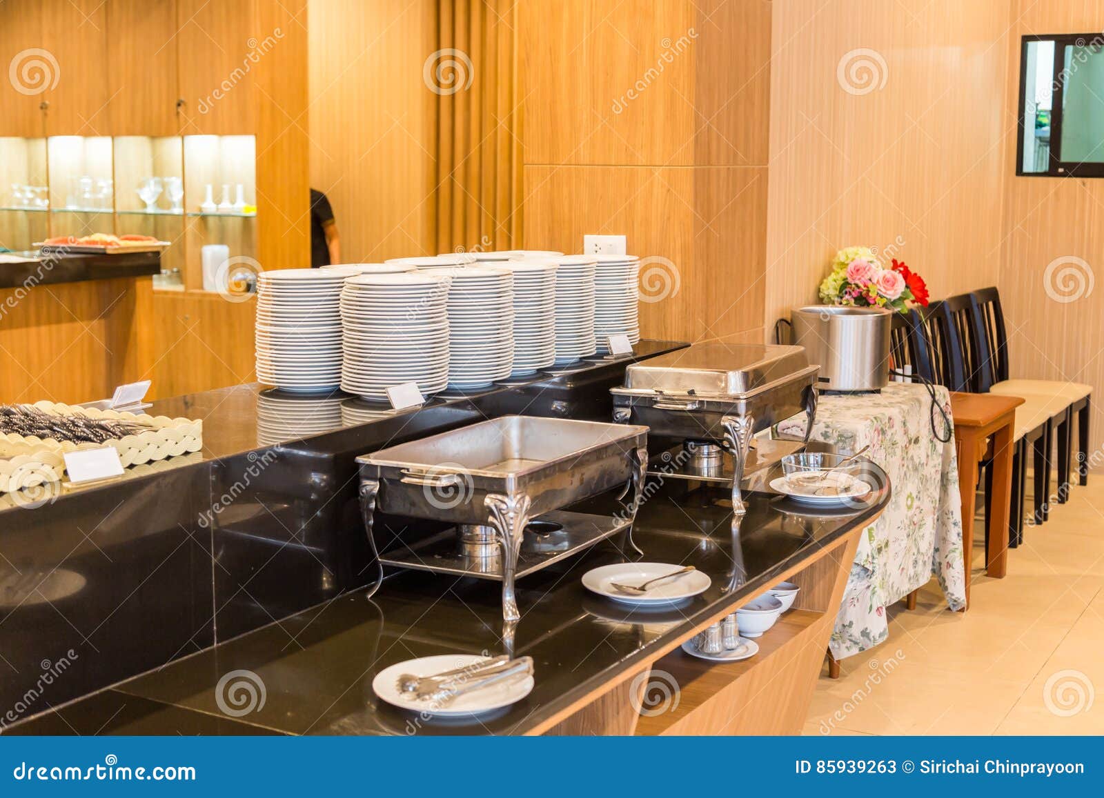 Buffet Area at Dining Room in Hotel Stock Image Image of hotel