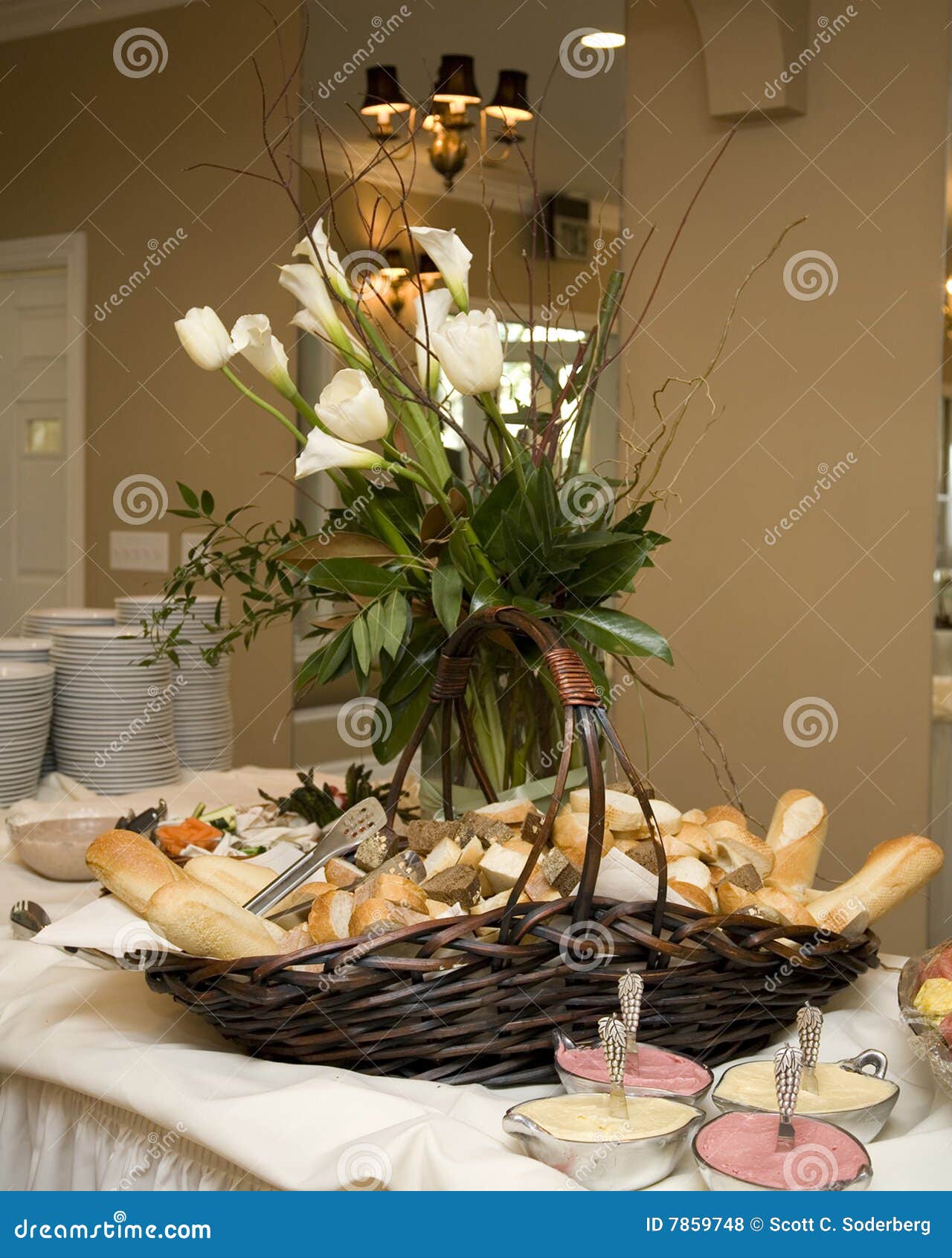 Buffet bread basket stock photo. Image of delicious, wedding 7859748