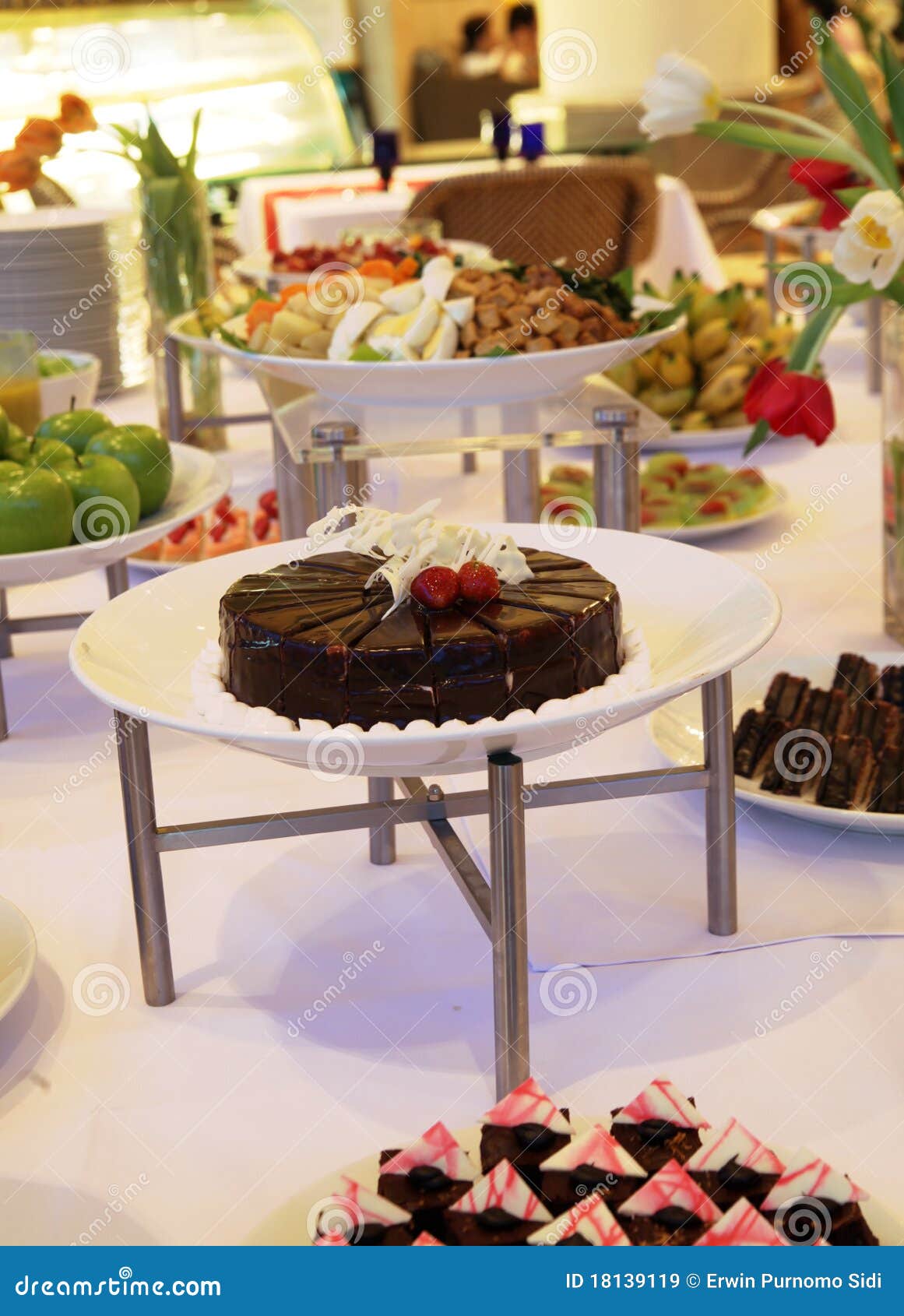 Buffet dessert dinner stock image. Image of setup, green 18139119