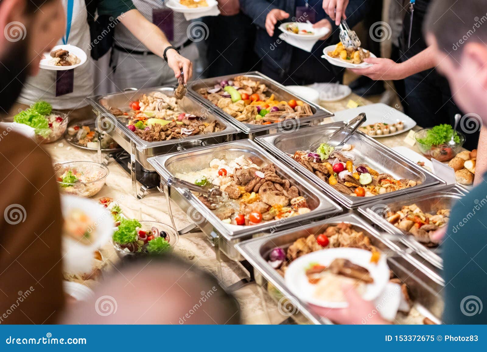 Buffet Food, Catering Food Party at Restaurant, Mini Canapes, Snacks and  Appetizers Stock Image - Image of celebration, broil: 153372675