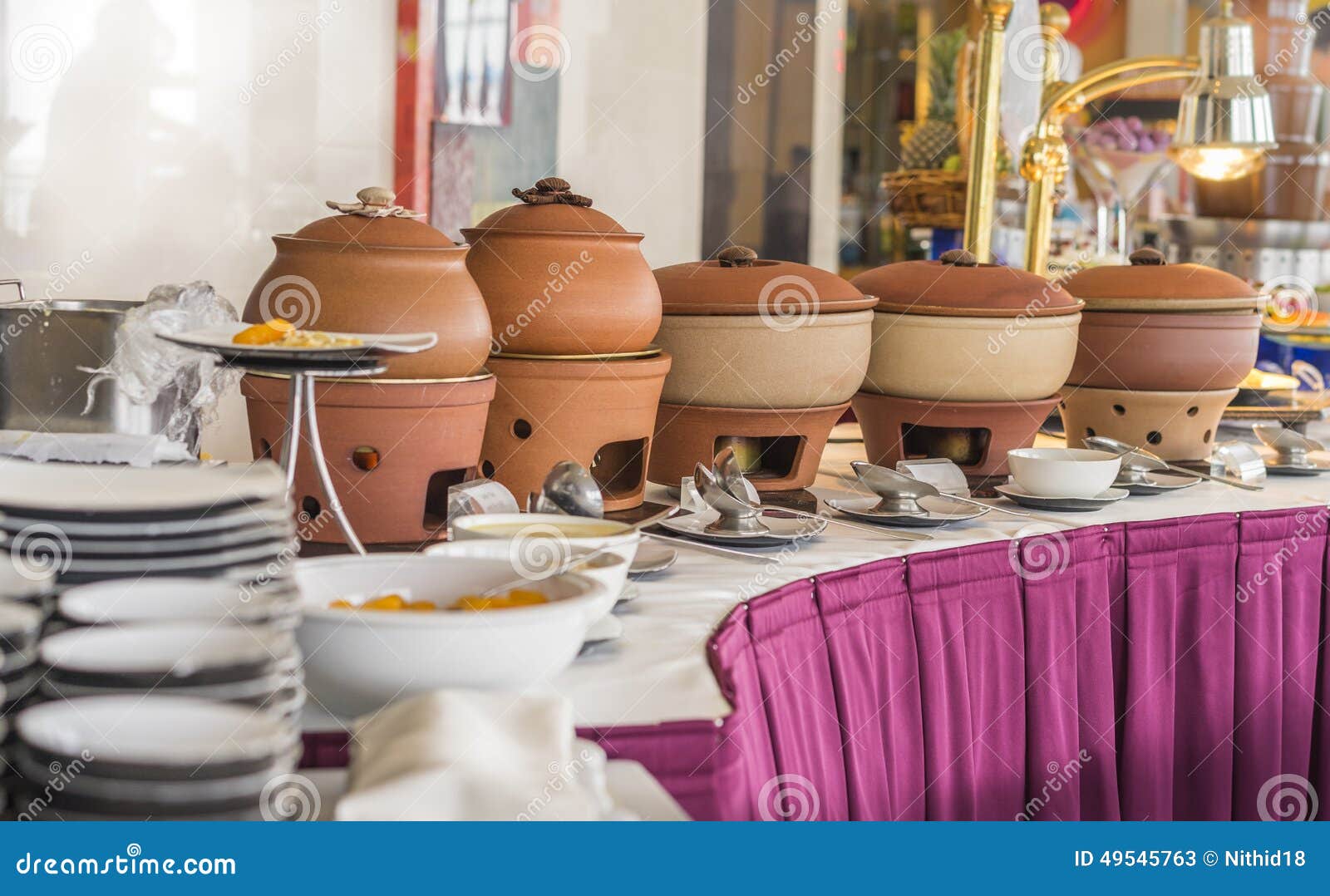 Buffet stock image. Image of heating, business, plate 49545763