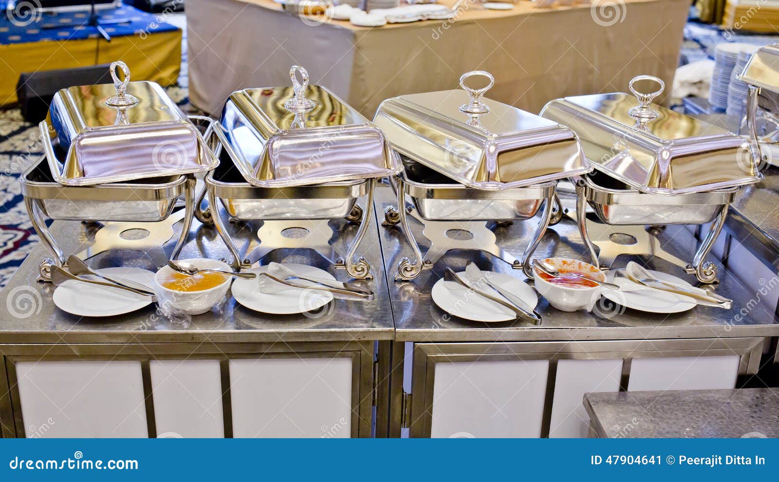 Buffet Heated Trays Ready for Service Stock Image Image of meal, food