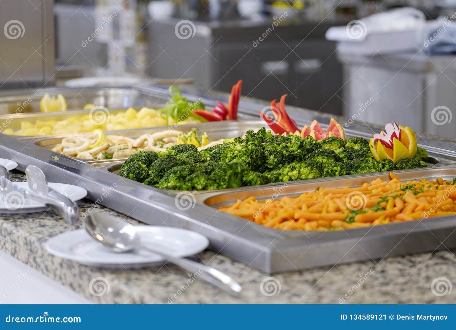 Buffet with main dishes 7 stock image. Image of appetizer - 134589121