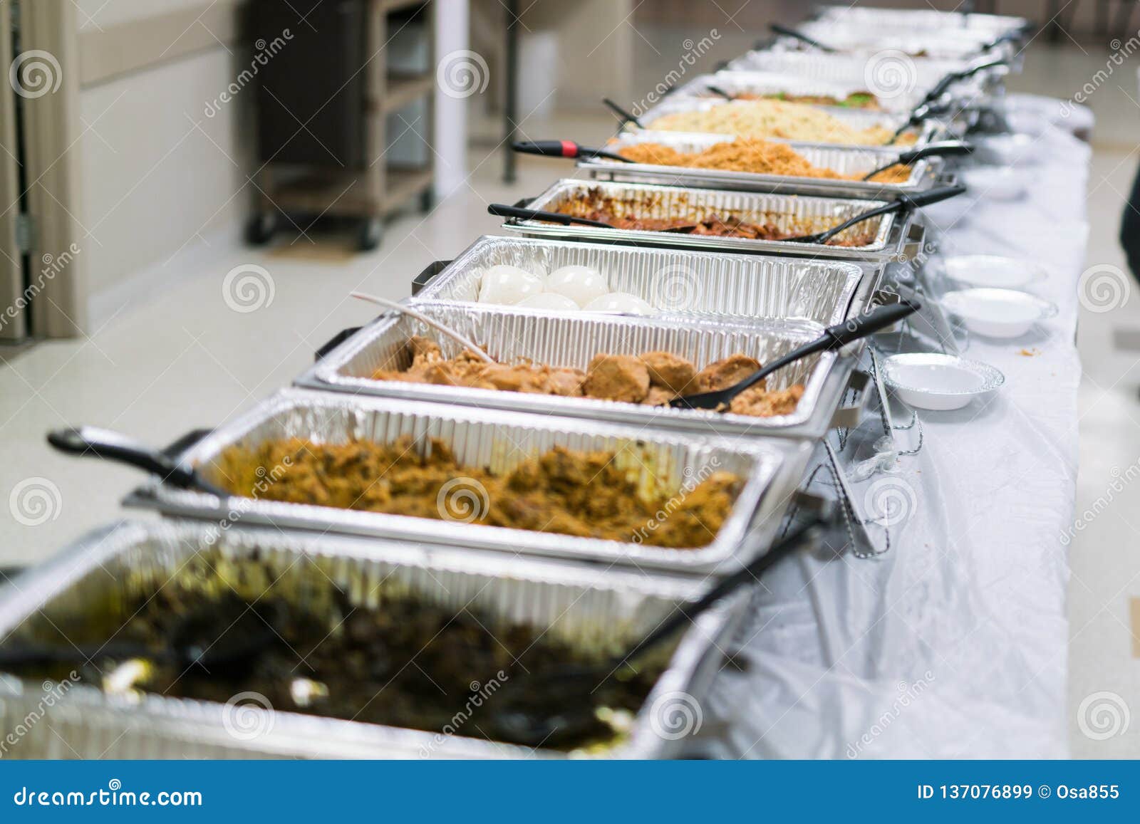 buffet of nigerian food served at celebration
