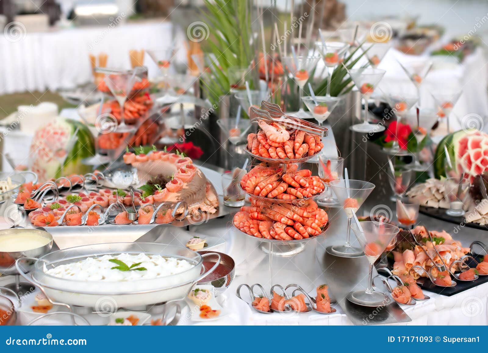 Buffet table with seafood stock image. Image of fish - 17171093